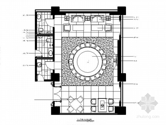餐厅包房平面资料下载-[福州]传统欧式餐厅豪华包房室内施工图（含效果图）