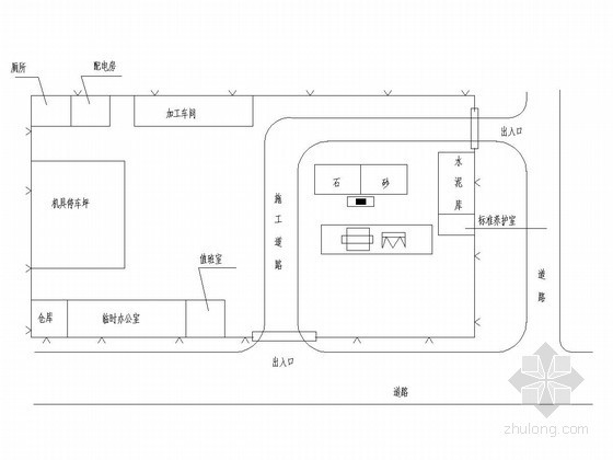 四级公路护栏资料下载-四级公路工程项目部平面布置图