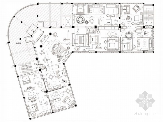 现代家具展厅设计资料下载-优雅现代新古典品牌家具馆展厅室内设计方案图