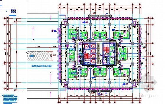 [安徽]综合客运站建筑及安装工程量清单计价实例(含全套图纸)-综合楼四层平面图