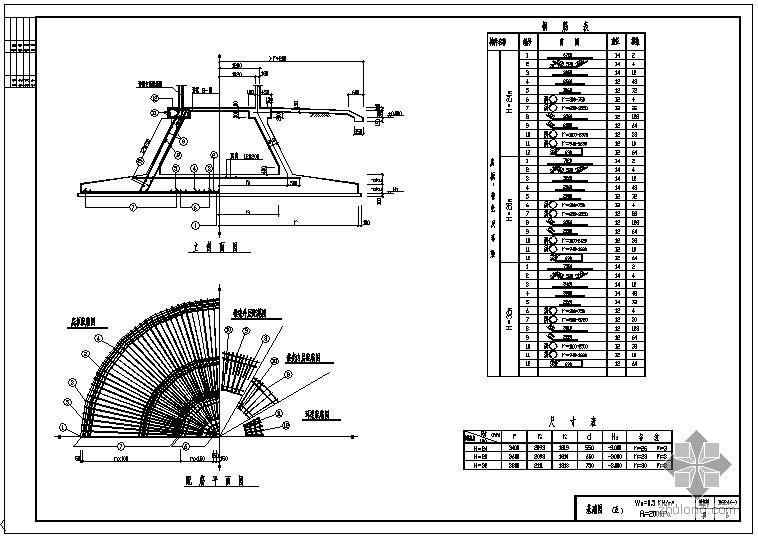 水电工程制图标准基础制图资料下载-某100立方米水塔基础设计标准节点构造详图