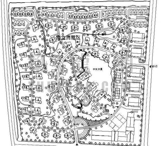 太原市总体规划图集资料下载-某别墅小区的总体规划图