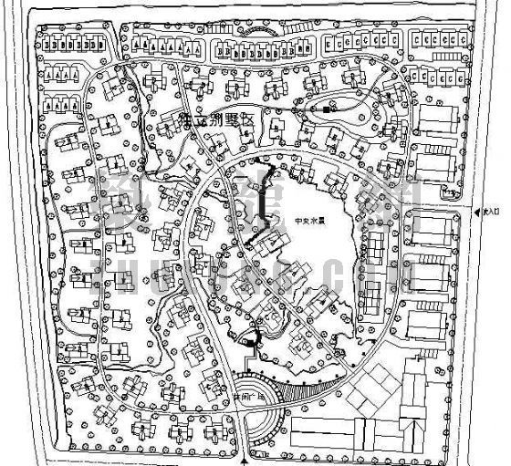 居住小区总体规划资料下载-某别墅小区的总体规划图