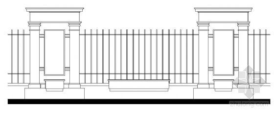 不锈钢大门门柱资料下载-某公园大门和围墙详细施工图