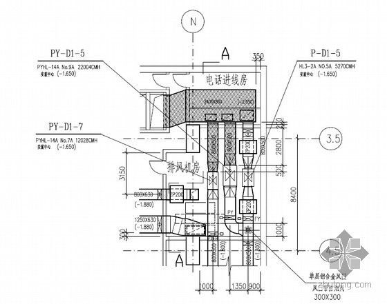 [上海]五星级酒店空调通风及防排烟系统设计施工图-机房详图