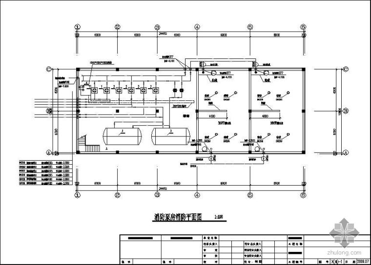 消防泵房通风系统设计资料下载-某消防泵房平面图