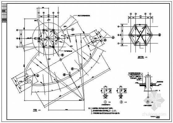 凉亭结构图纸资料下载-意大利式凉亭及喷水池结构详图