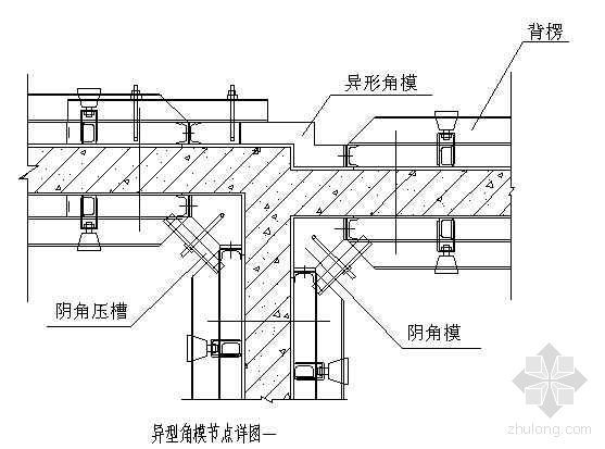 异型结构钢模施工资料下载-北京某住宅项目异型角模节点详图