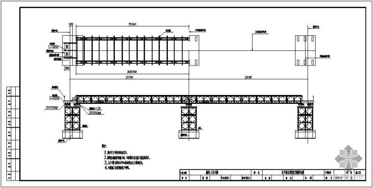 施工临时交通护栏设计图资料下载-贝雷架临时钢便桥设计图