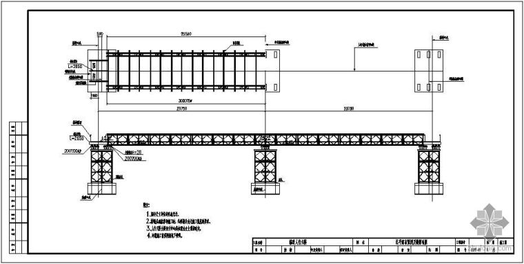 临时钢便桥设计施工图资料下载-贝雷架临时钢便桥设计图