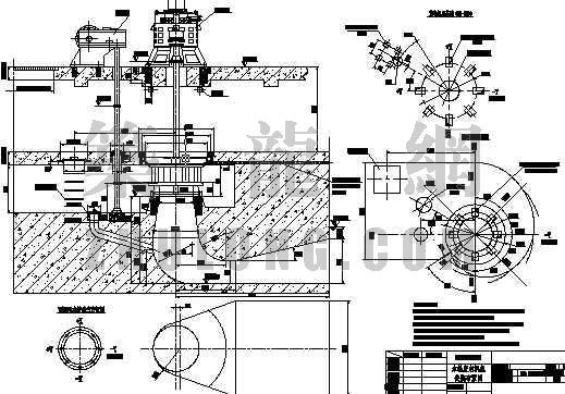 水轮机布置图资料下载-水轮发电机组安装布置图