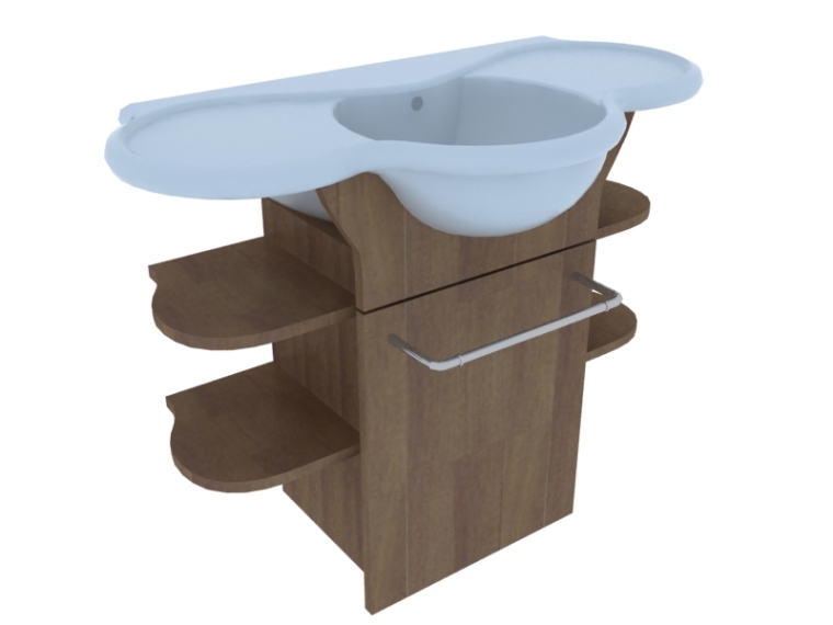 卫生间洗手盆柜资料下载-单体洗手盆柜3D模型下载