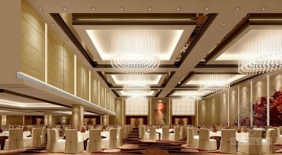 [厦门]白鹭洲风景区中外合资五星级豪华酒店设计装修施工图（含方案）宴会厅效果图