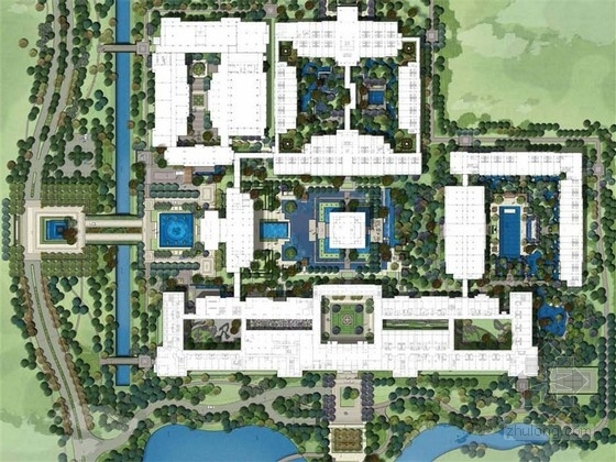 杜拜皇家阿布贾尔酒店资料下载-[海口]皇家园林风格高档酒店景观设计方案