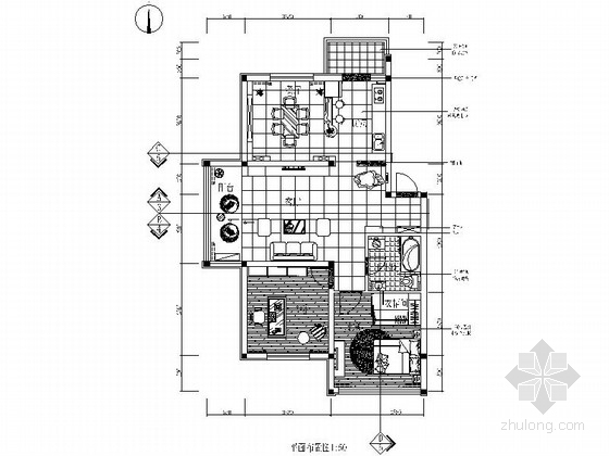异域二居室装修图资料下载-某时尚住宅二居室装修图