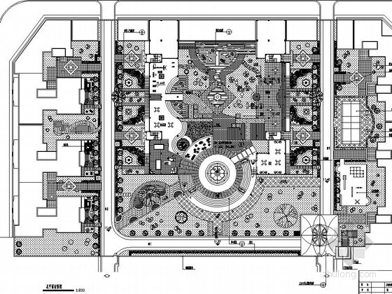 小区中心景观广场平面图资料下载-小区中心广场园林景观工程施工图