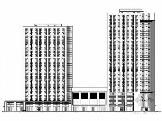25层酒店建筑资料下载-[山东]25层现代风格酒店及单体办公楼建筑设计施工图
