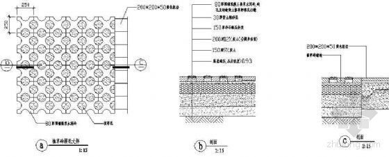 海绵城市植草沟施工图资料下载-植草砖铺装大样