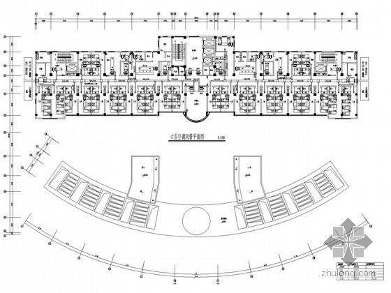 门诊综合楼空调通风及防排烟设计施工图-六层空调风管平面图.jpg