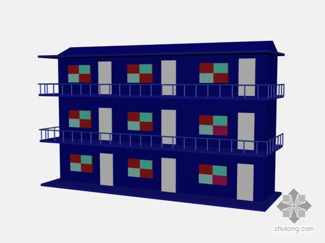 工地板房3d模型下载资料下载-活动板房