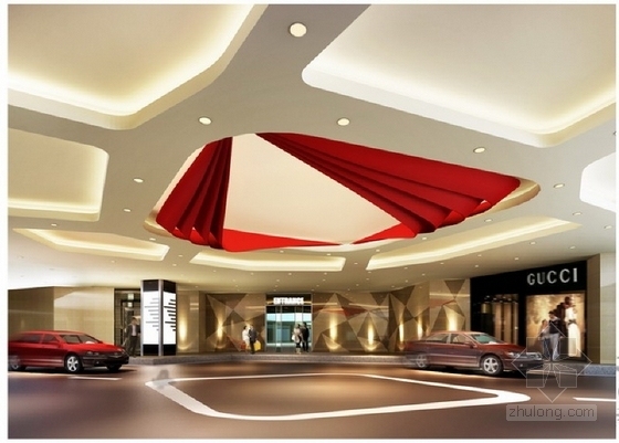 [江苏]大型综合5层购物商场室内设计方案车道效果图