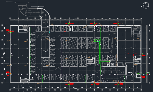 [广州]新建运动场馆建筑安装工程预算书（含地下室，含图纸）-地下一层给排水平面图