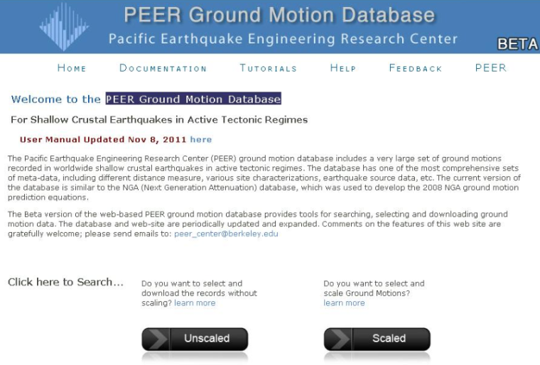 时程分析地震波的选取资料下载-利用PEER网站选取地震波的方法