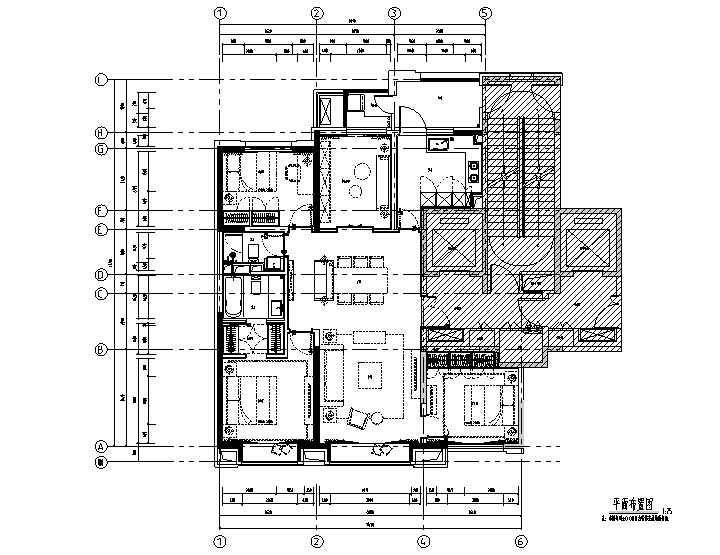 橱柜厨房设计CAD施工图资料下载-[北京]万科翡翠长安140户型样板间设计施工图（附效果图+物料）