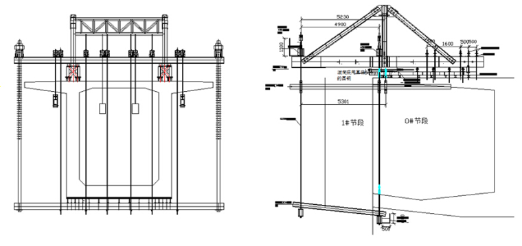 [鲁南]高速铁路工程(60+112+60)米连续梁悬灌施工方案-三角型挂篮组装图