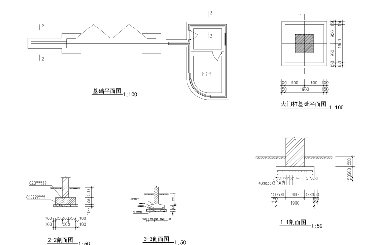 重庆八中校园景观施工图设计-重庆八中 校园景观施工图设计 A-3 商学校校门设计