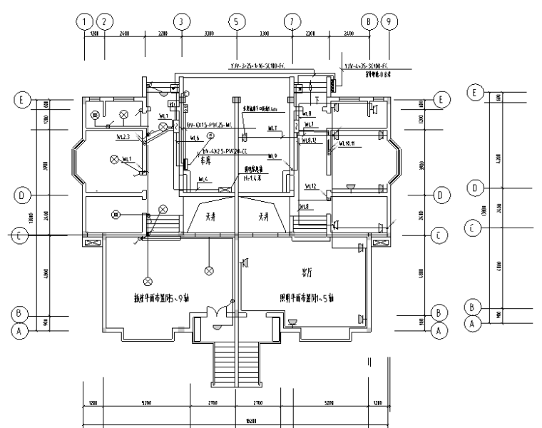 别墅户型设计图纸资料下载-某别墅电气设计图纸