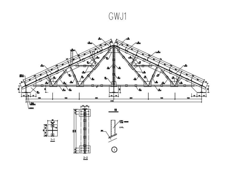 15m三角形钢屋架资料下载-四坡三角形钢屋架仓储设施设计图