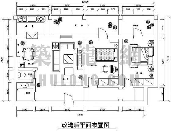 30平米公寓装修平面图资料下载-某宿舍装修平面图
