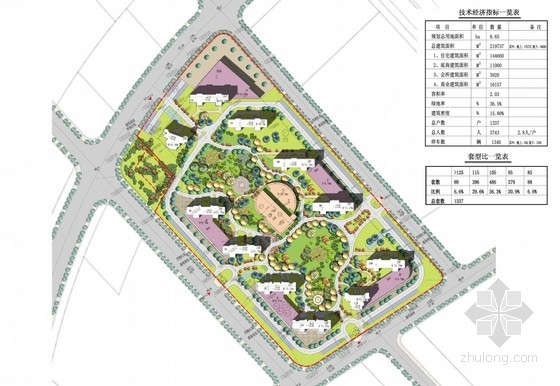 [内蒙古]现代风格住宅区规划及单体设计方案文本-住宅区总平面图 