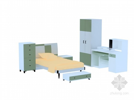 室内儿童家具su模型资料下载-现代儿童家具3D模型下载