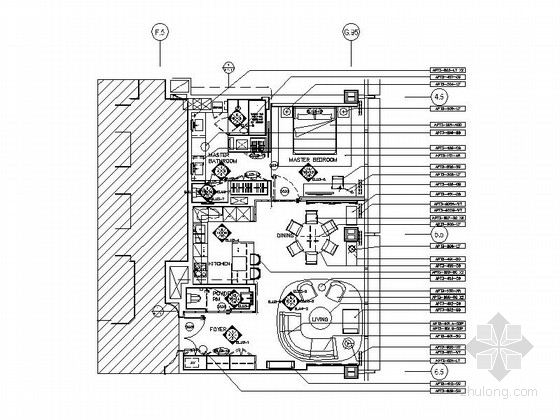 身公寓CAD图资料下载-[上海]金融区现代酒店式公寓样板房装修施工图（含实景）