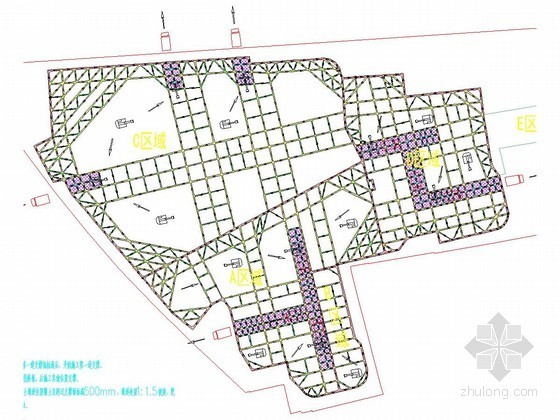 基坑开挖模型资料下载-大型深基坑基坑开挖支护工况图及平面布置图