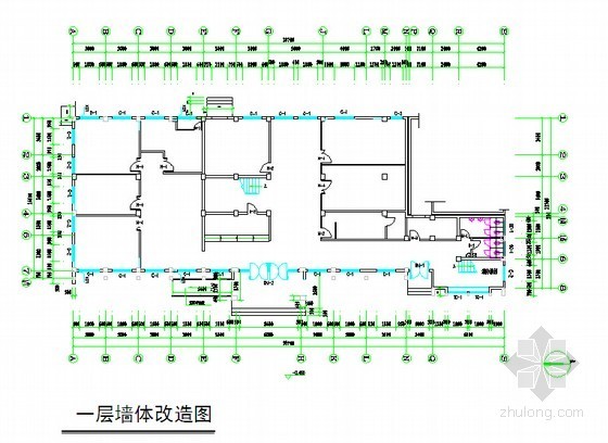 [安徽]妇幼保健所室内装饰工程清单计价实例(全套图纸 标底)-一层墙体改造图 