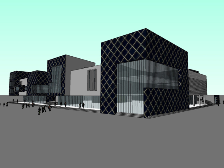 现代小型建筑模型资料下载-现代商场建筑SketchUp模型下载