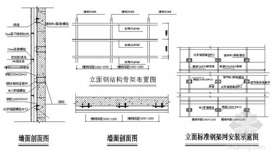 干挂蘑菇石节点图资料下载-某干挂石材节点图