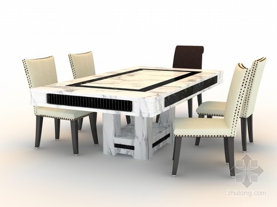 圆餐桌CAD平米图资料下载-5人餐桌