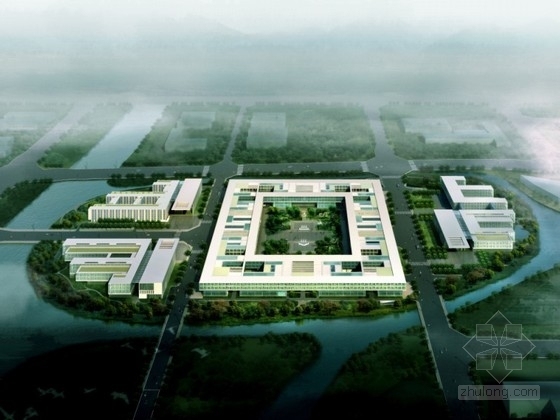 企业总部办公区景观资料下载-[北京]某企业办公区规划及单体设计方案文本