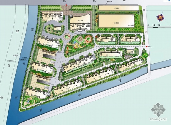草坪区景观规划设计资料下载-上海居住区景观规划设计