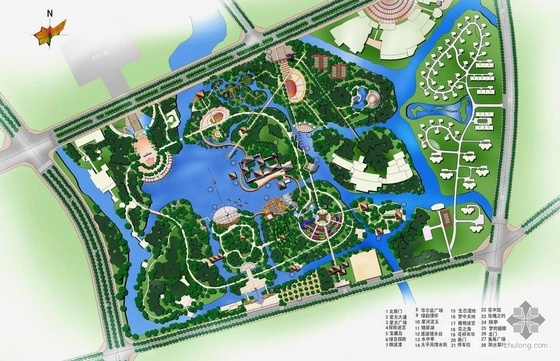 福建市民公园景观规划资料下载-某公园景观规划总平