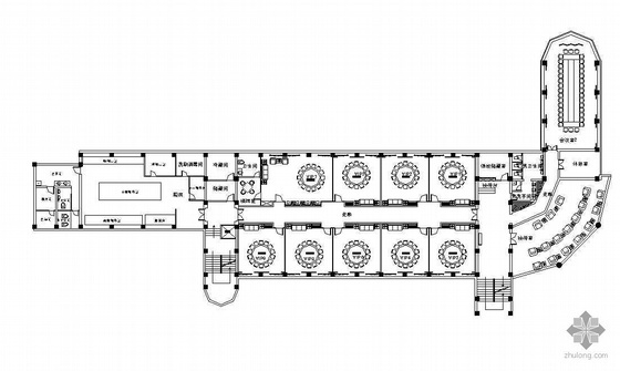 大型会议室建筑施工图资料下载-某会议室和餐厅装修施工图