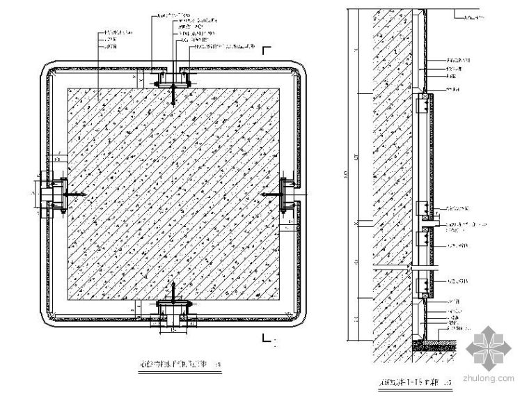 搪瓷钢板节点资料下载-地铁站方柱剖面图