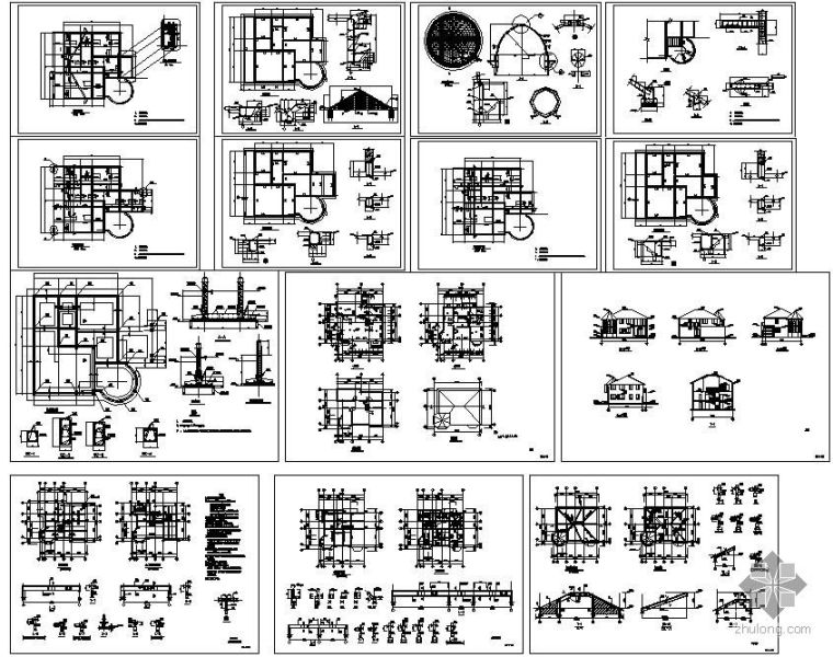 别墅混凝土屋面结构图资料下载-某二层砌体结构别墅建筑结构图
