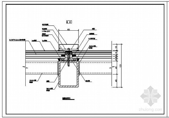 平屋顶构造节点详图资料下载-某玻璃屋顶节点构造详图
