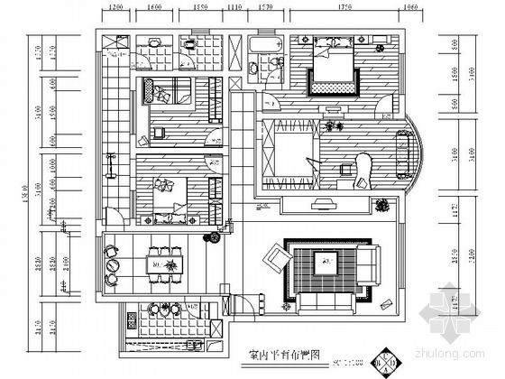 温馨公寓装饰设计资料下载-210㎡四居室公寓装饰装修图