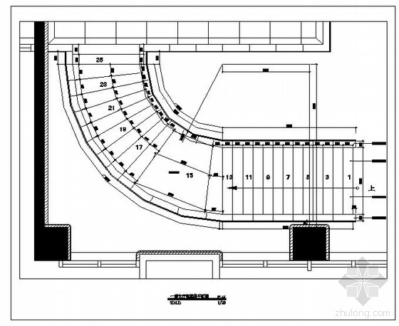 楼梯平台设计图资料下载-某大厅钢结构楼梯设计图